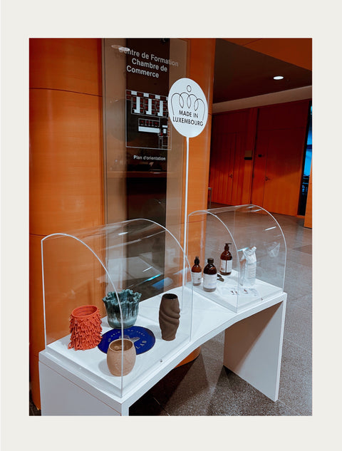 Äerd Lab's ceramics displayed in Luxembourg Chamber of Commerce