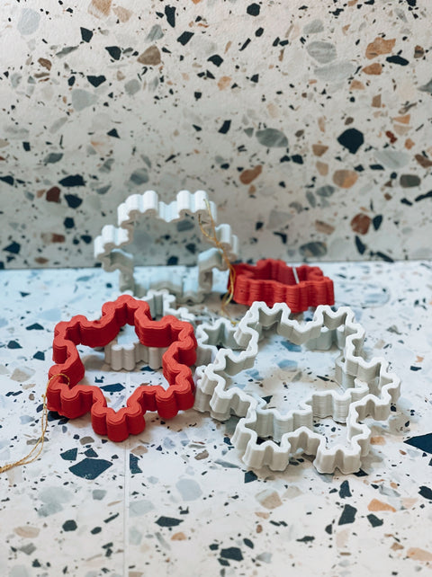 3D printed porcelain snowflake